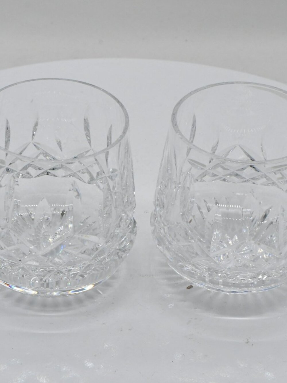 Vintage Waterford Lismore Roly Poly Old Fashioned Glasses Pair